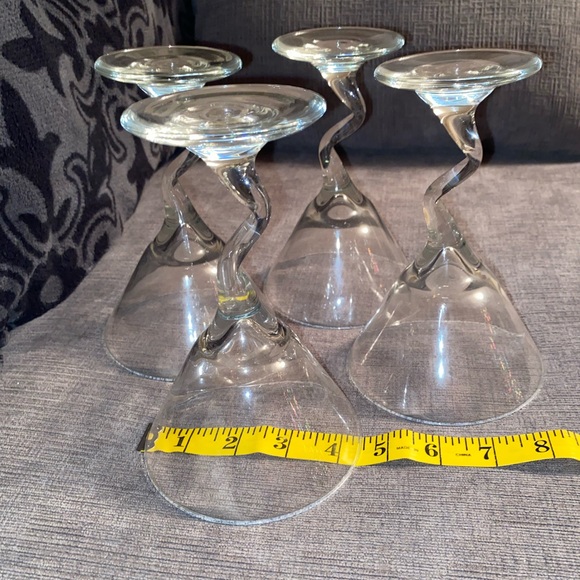 Vintage Set of 4 Libbey Crooked Stem Martini / Cocktail Glasses - Picture 6 of 7